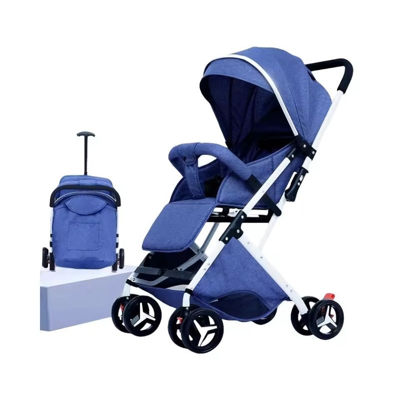 KIDSHOP - Coche Paseador Para Bebe Tipo Maleta + Toldillo AZUL 609-2