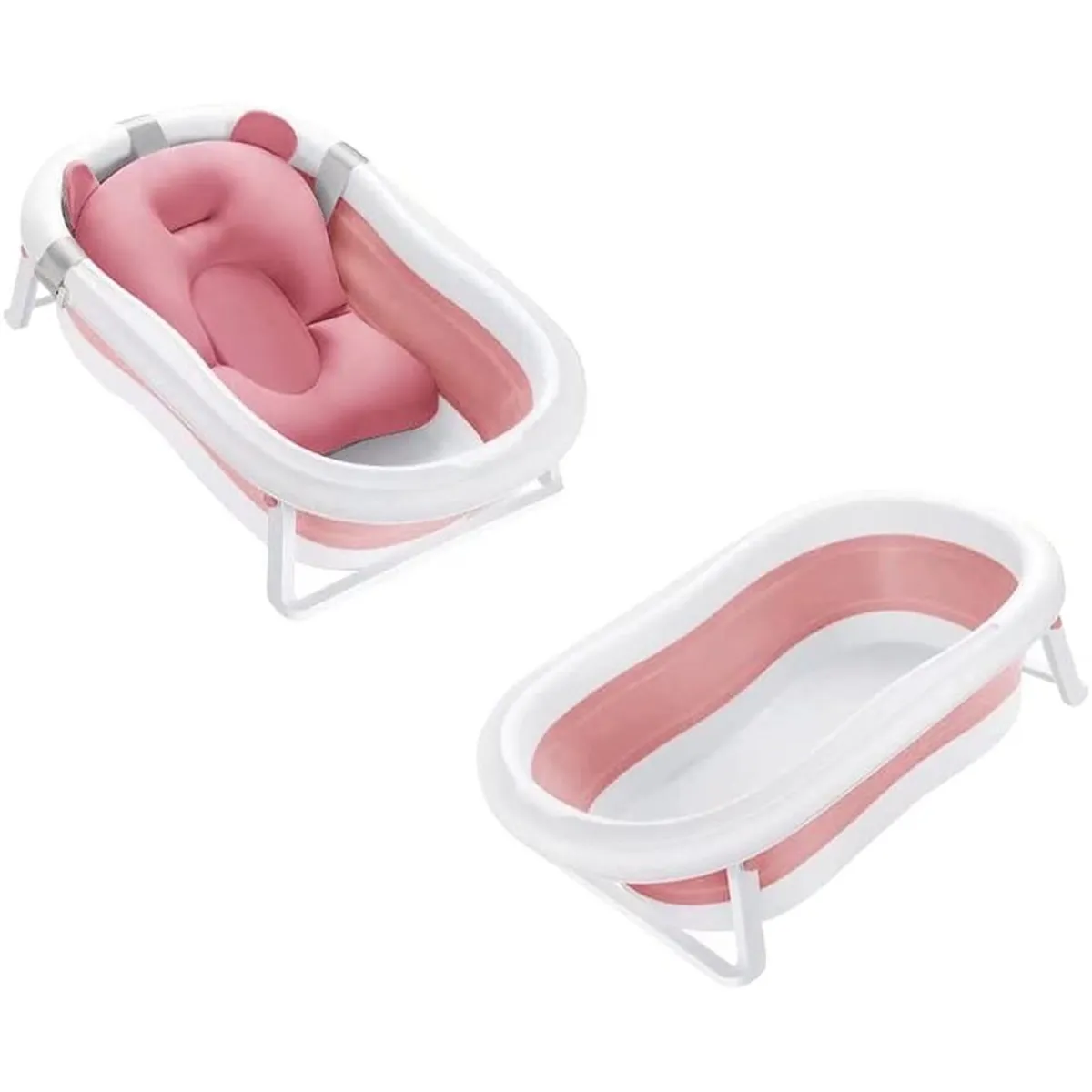 KIDSHOP - Bañera Plegable Termometro Cojin Malla Kidshop BZ-205 Rosa