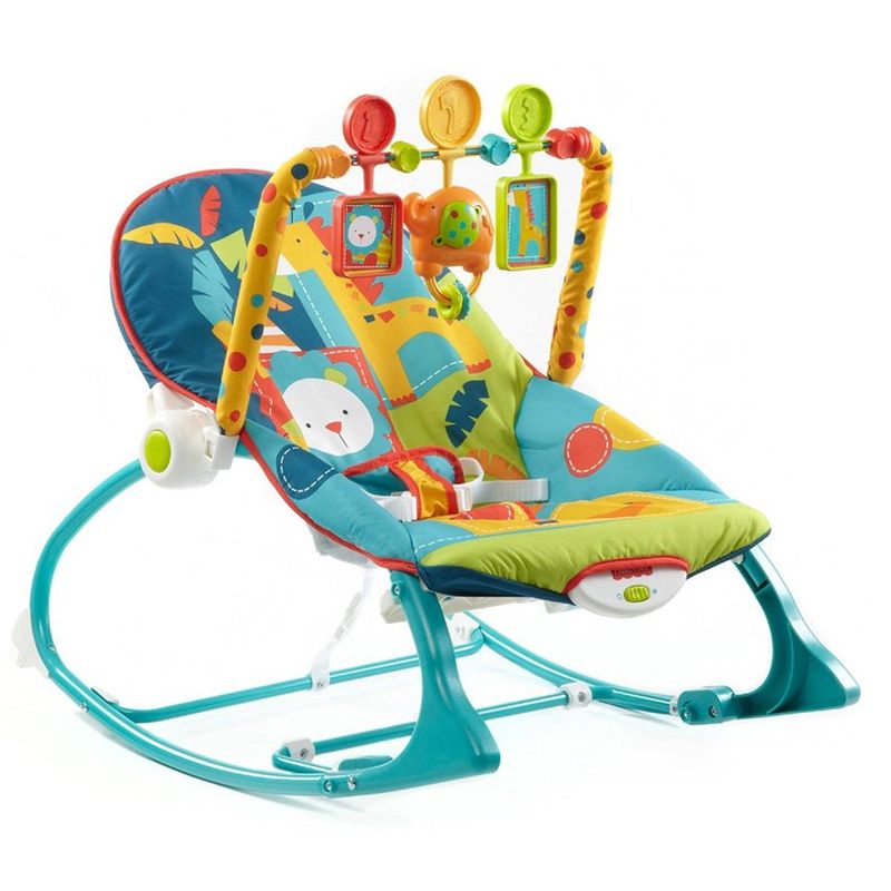 KIDSHOP - Silla vibradora mecedora para bebe leon verde