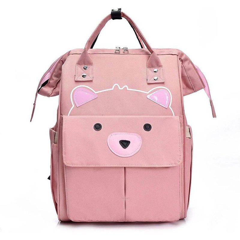 KIDSHOP - Bolso Pañalera Bebe Tipo Morral Nuevo Diseño Osito 1402 Rosa