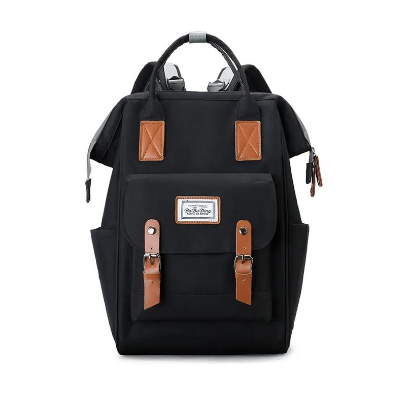 KIDSHOP - Pañalera Multifuncional Bolso Morral Bebe Correas Negro 3065