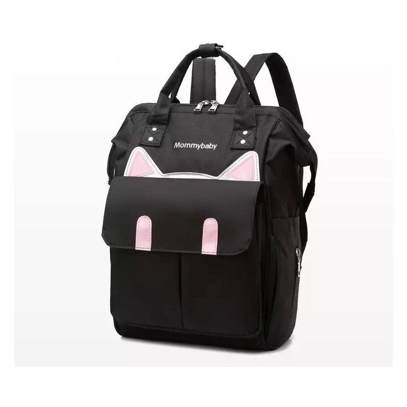 KIDSHOP - Bolso Pañalera Multifuncional Gatico 1406 Negro