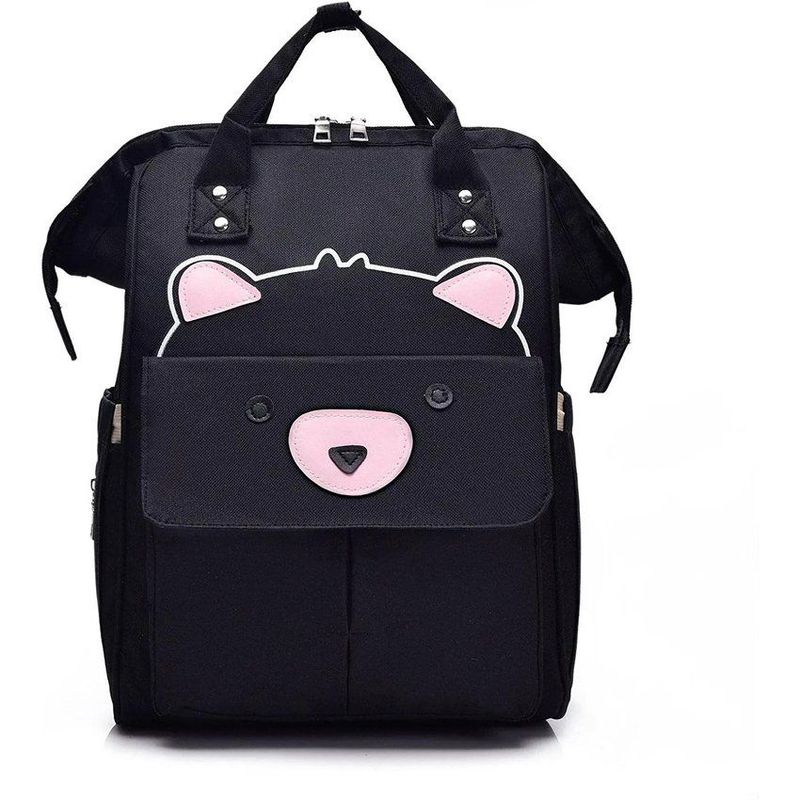 KIDSHOP - Bolso Pañalera Bebe Tipo Morral Nuevo Diseño Osito 1402Negro