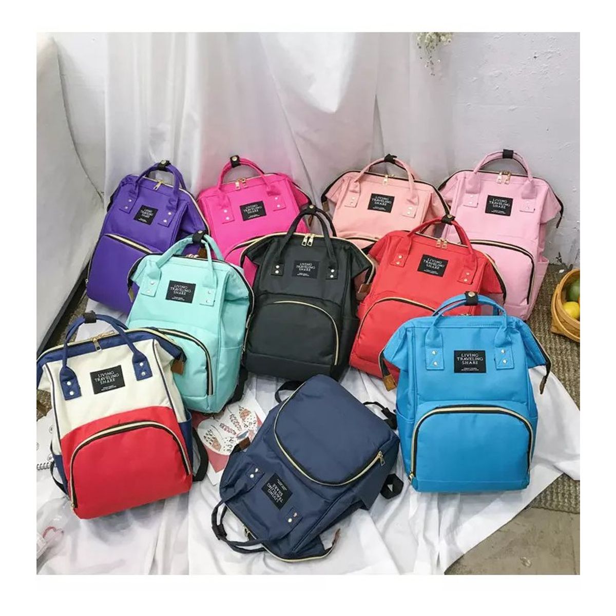 KIDSHOP - Pañalera bolso morral materno de bebe coral hy-1