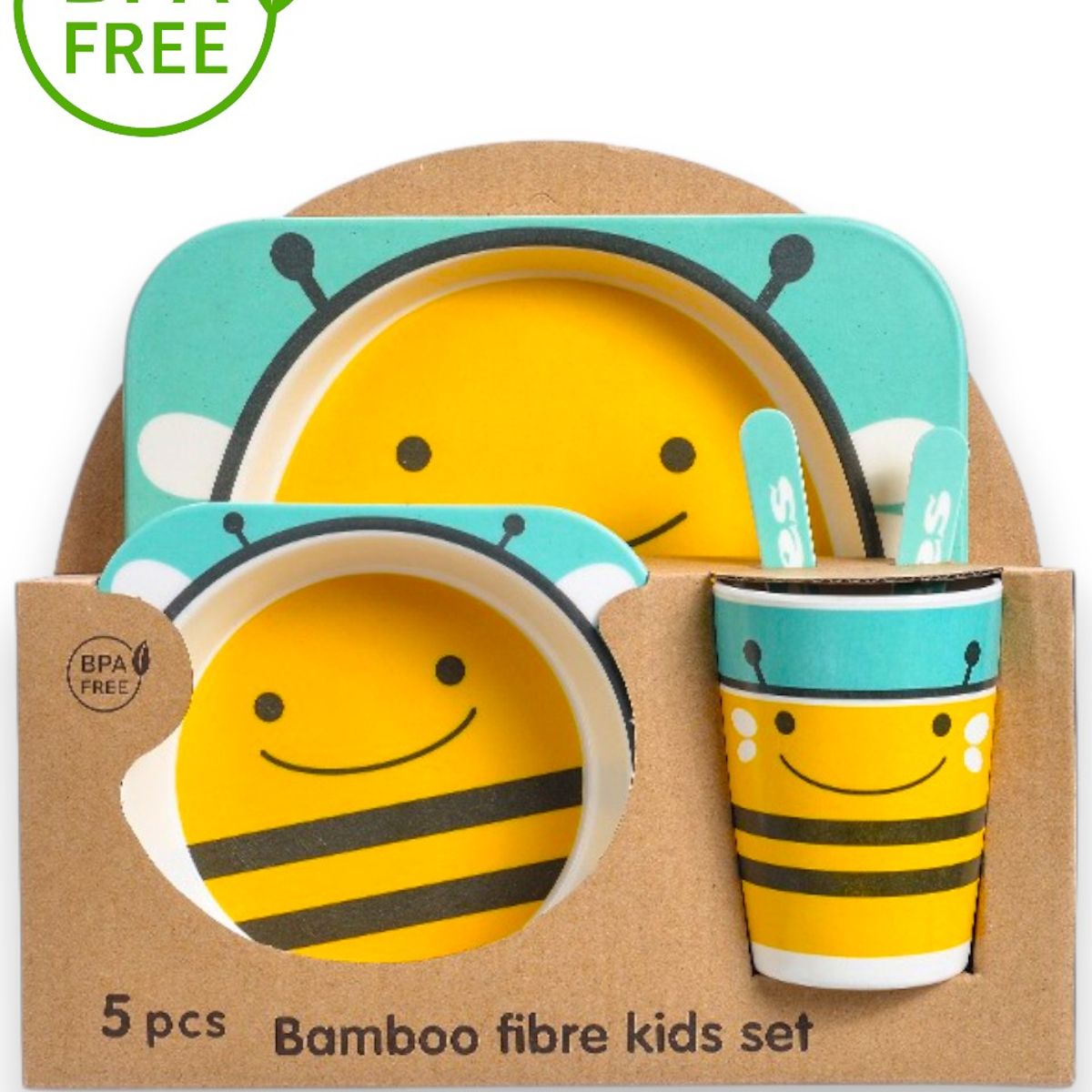 KIDSHOP - Set Vajilla Bambu 5 Piezas ZMD001 Abeja