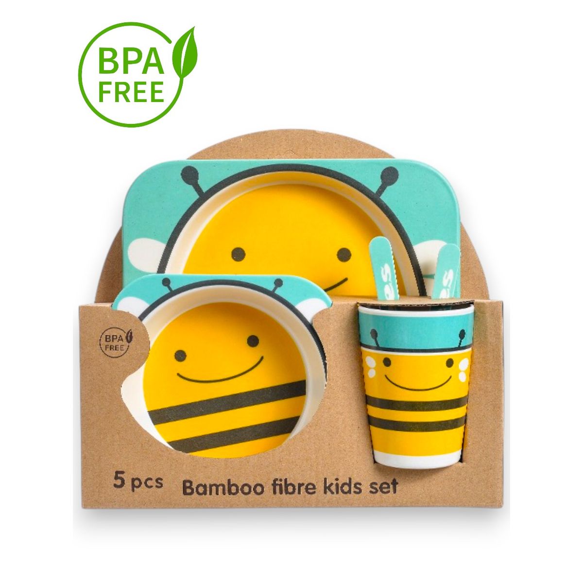 KIDSHOP - Set Vajilla Bambu 5 Piezas ZMD001 Abeja
