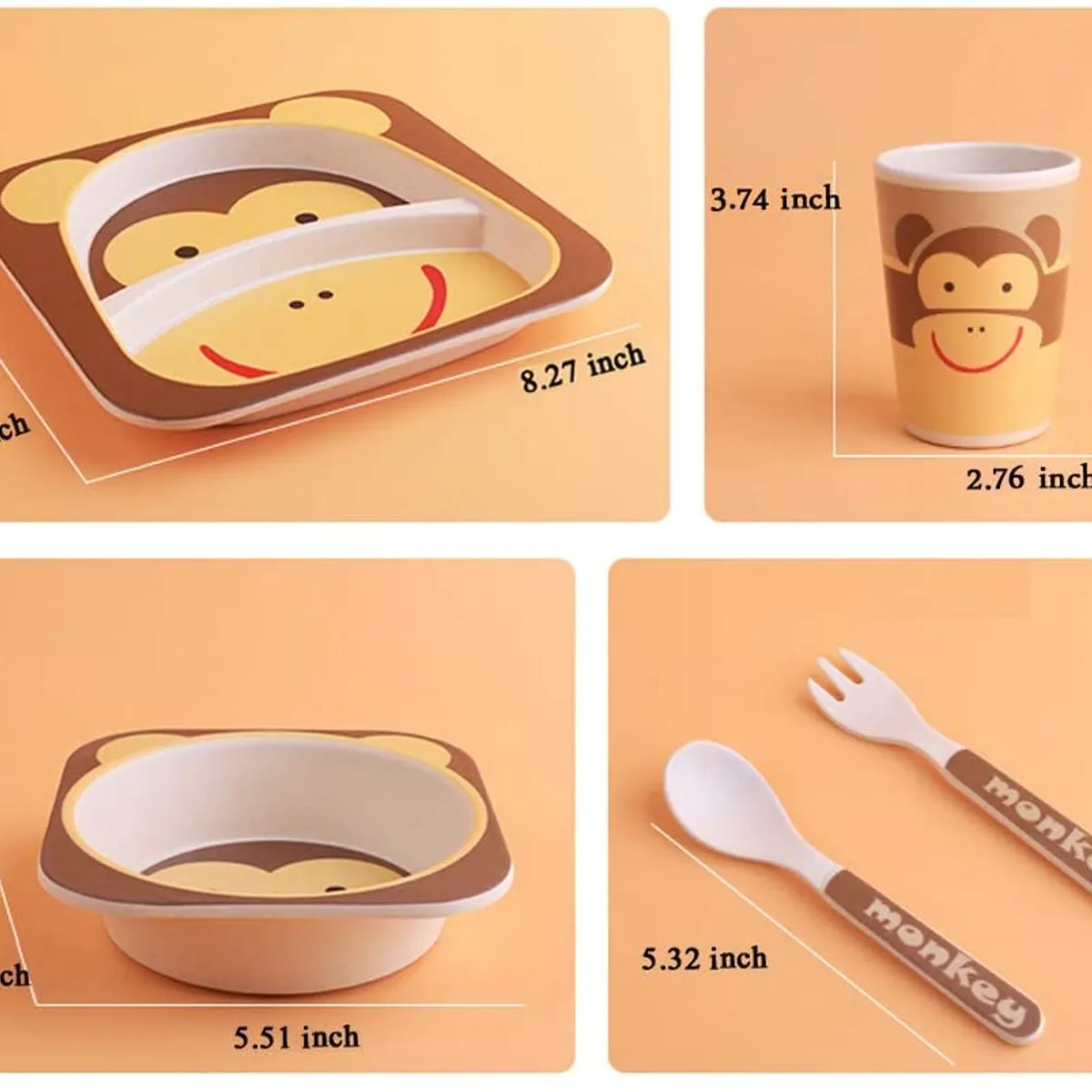 KIDSHOP - Set Vajilla Bambu 5 Piezas ZMD001 Abeja