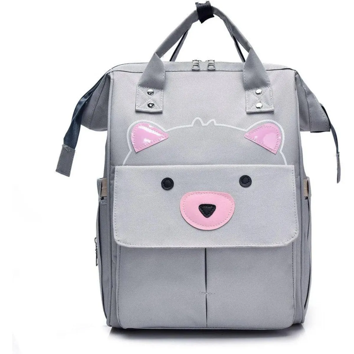 KIDSHOP - Bolso Pañalera Bebé Tipo Morral Nuevo Diseño Osito 1402 Gris-