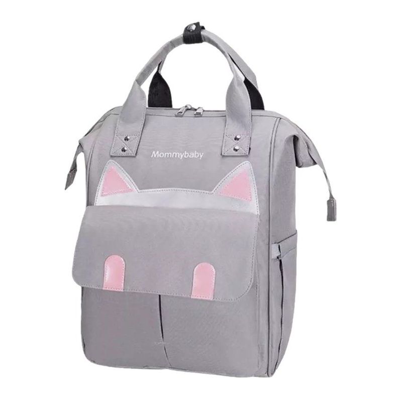 KIDSHOP - Bolso Pañalera Multifuncional Bebe Gatico GRIS claro Ref1406