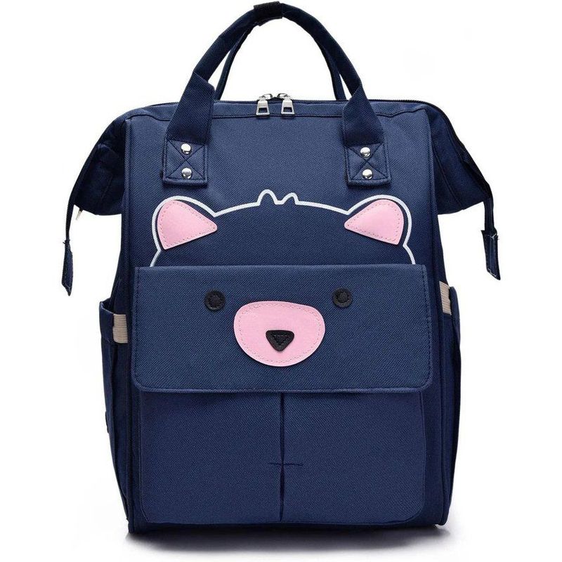 KIDSHOP - Bolso Pañalera Bebe Tipo Morral Nuevo Diseño Osito 1402 Azul