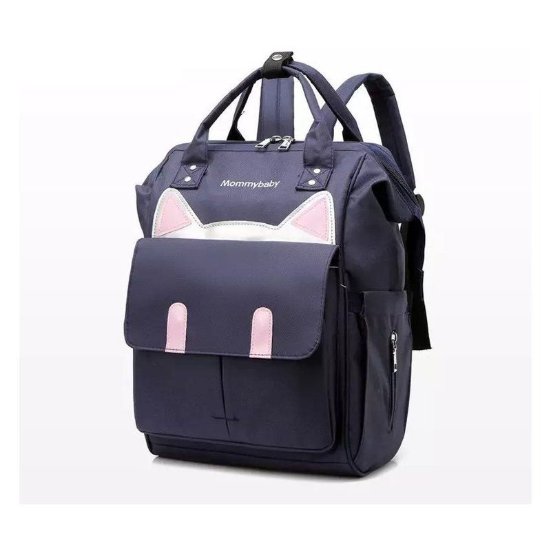 KIDSHOP - Bolso Pañalera Multifuncional Bebe Gatico Azul Turquí 1406
