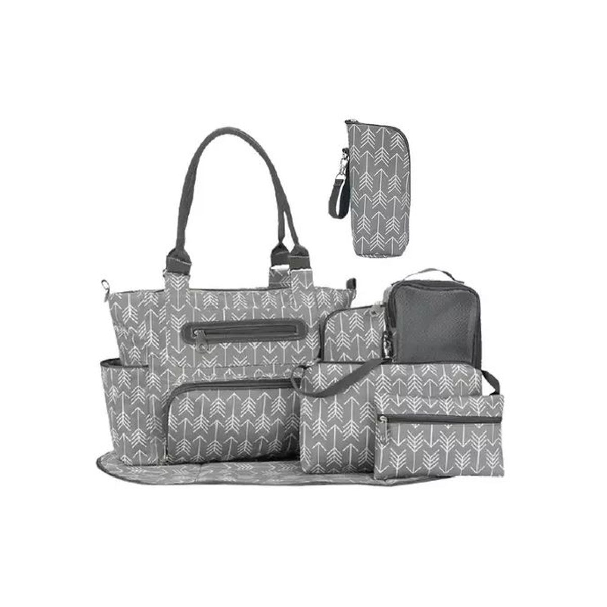 KIDSHOP - Bolso Pañalera Para Bebe Tamaño Grande Niño Y Niña Gris