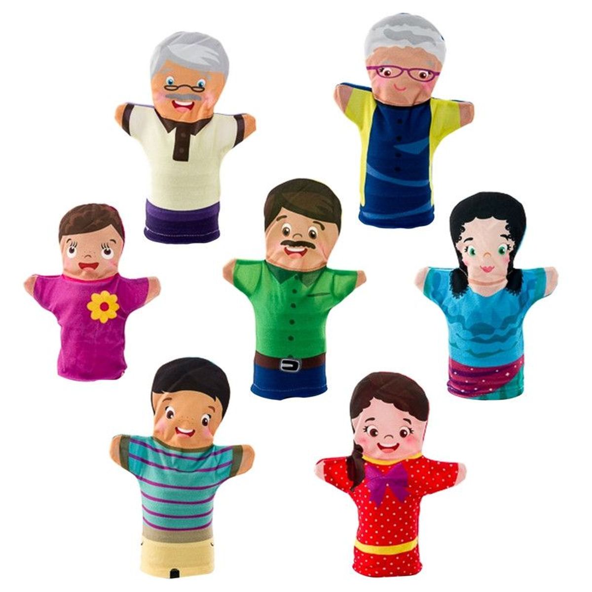 CREAPLAST - Títeres Familia x7 Integrantes - Etnia Mestiza