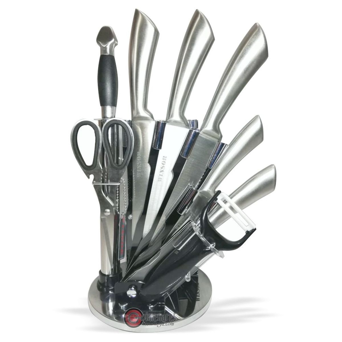 WINSOR - Juego De Cuchillos Winsor En Acero Inoxidable  Negro X9 Pcs