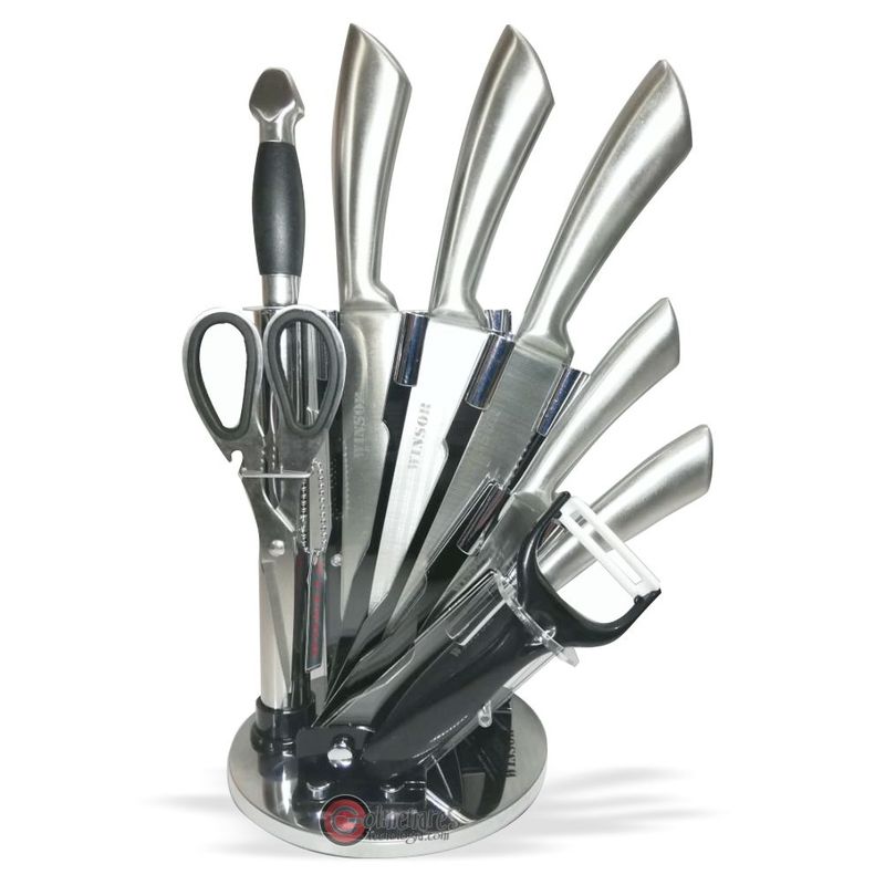 WINSOR - Juego De Cuchillos Winsor En Acero Inoxidable  Negro X9 Pcs