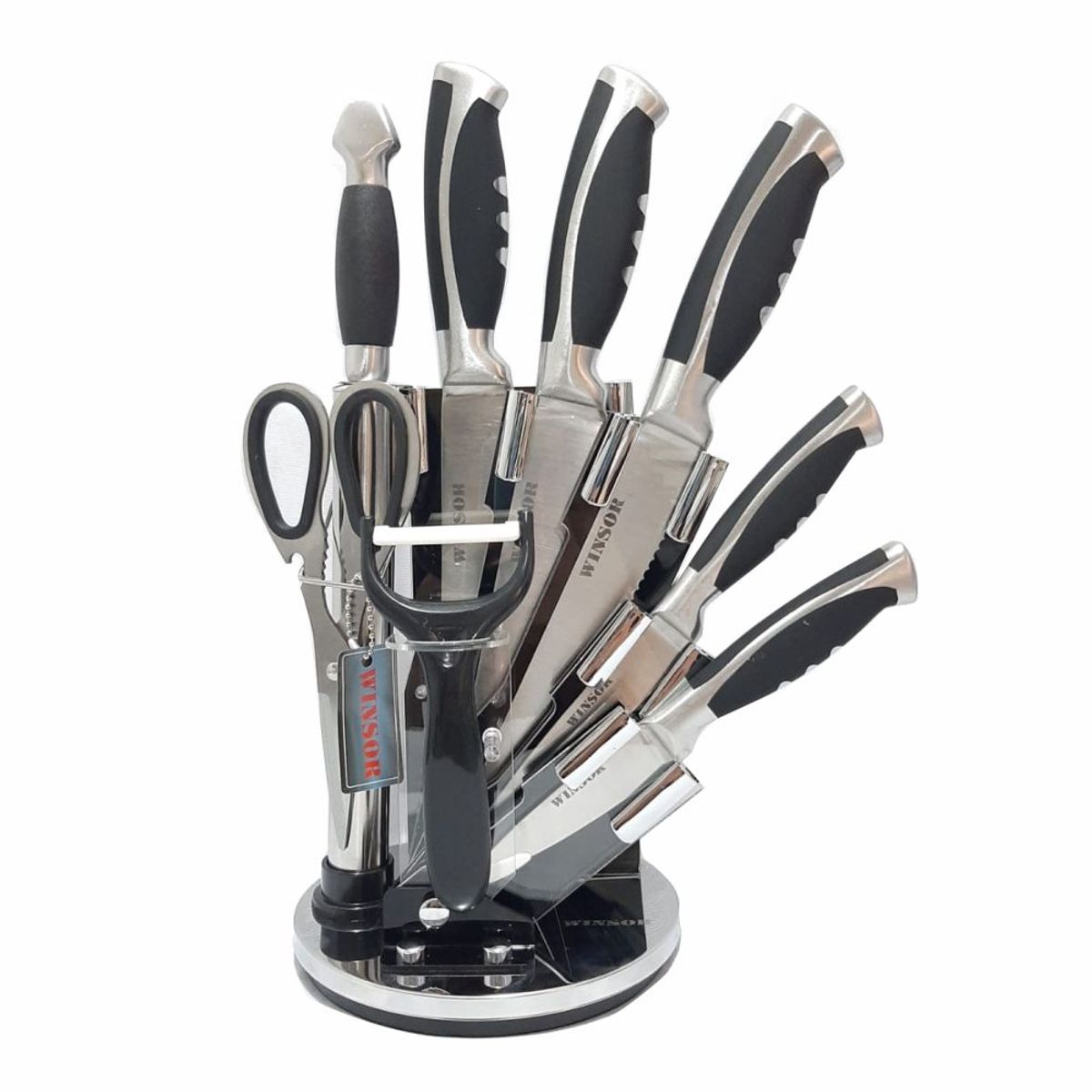 WINSOR - Juego De Cuchillos Winsor En Acero Inoxidable  Negro X9 Pcs