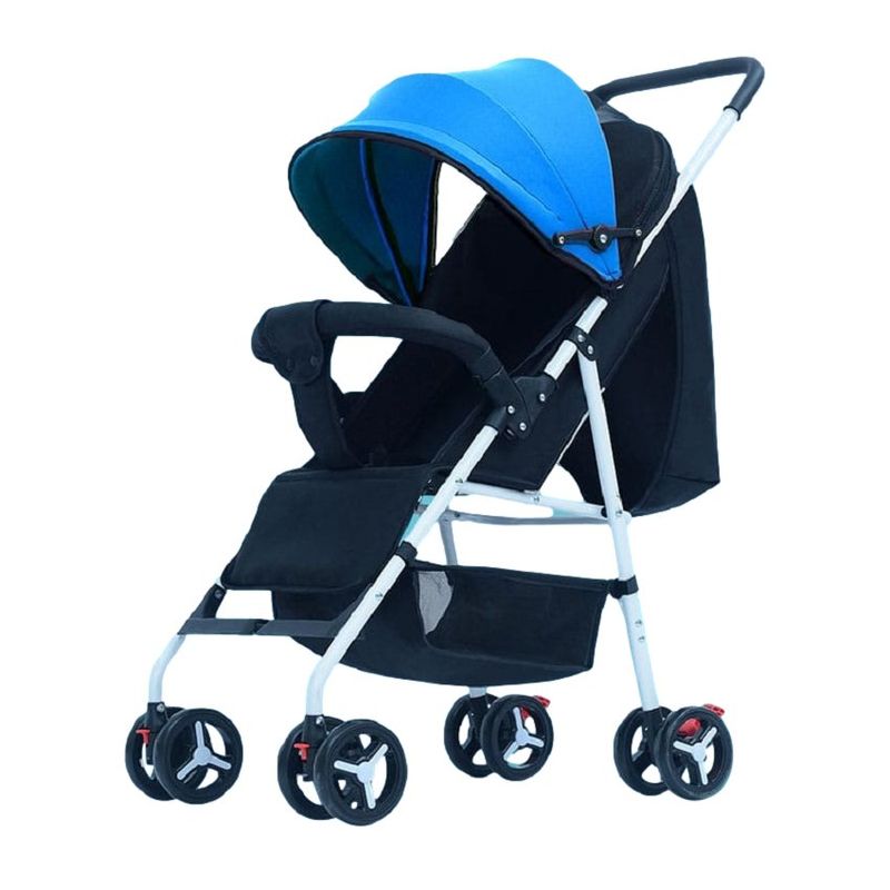 KIDSHOP - Coche para bebe 3 niveles fino + capota azul 701-6