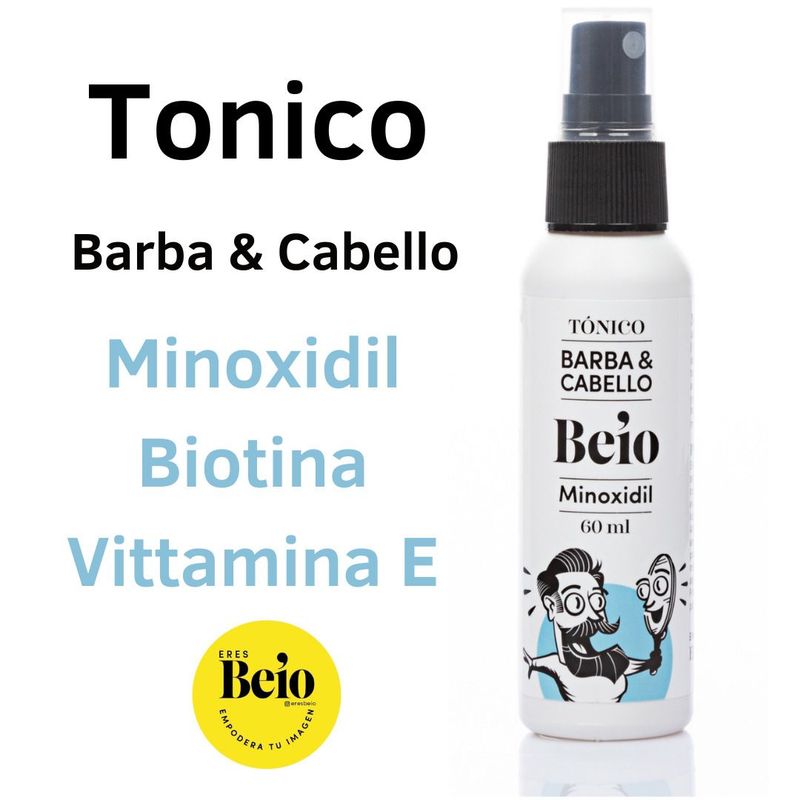 GENERICO - Tónico Minoxidil  Biotina Crecimiento Barba y Cabello 5 BEIO