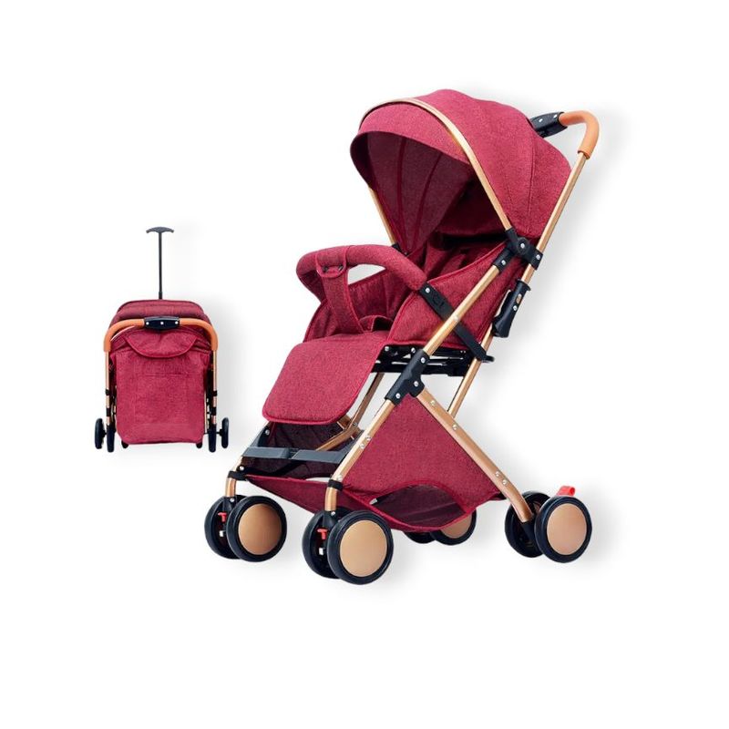 KIDSHOP - Coche Para Bebe Paseador Tipo Maleta + Toldillo ROJO 609-1-_.