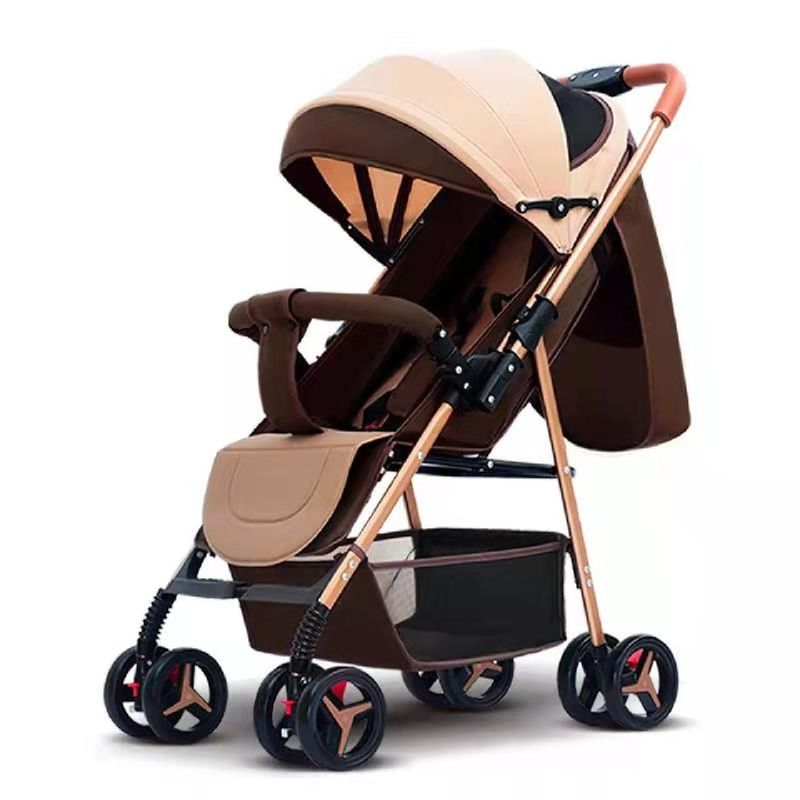KIDSHOP - Coche para bebe capota expandible fino reversible Cafe 701-3