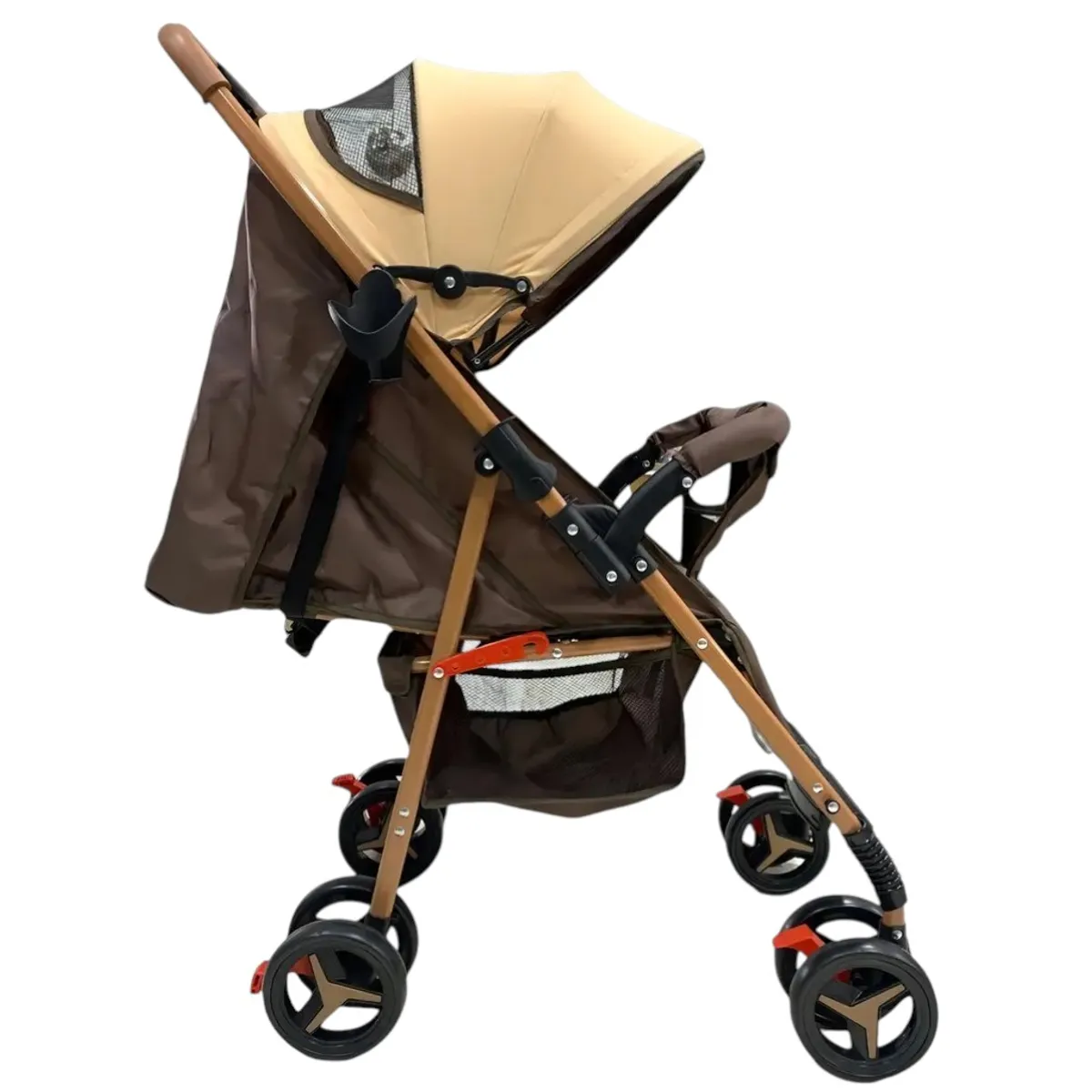 KIDSHOP - Coche Para Bebe Capota Expandible Reversible Cafe PD-701-3