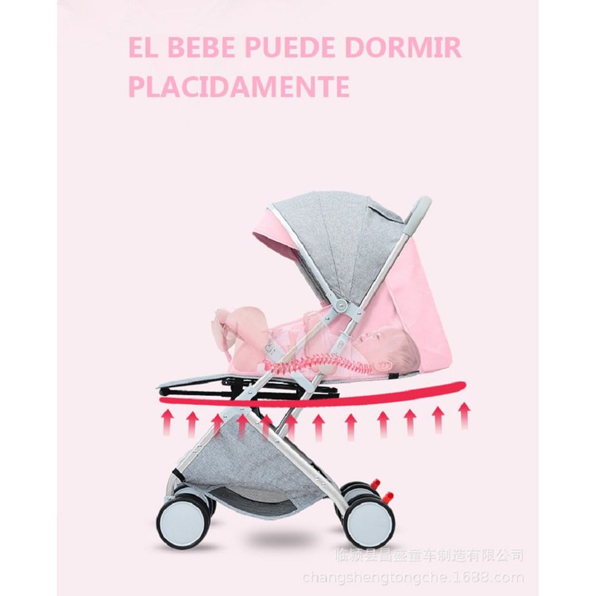 KIDSHOP - Coche Paseador Tipo Maleta + Toldillo PD-6609-2-VD