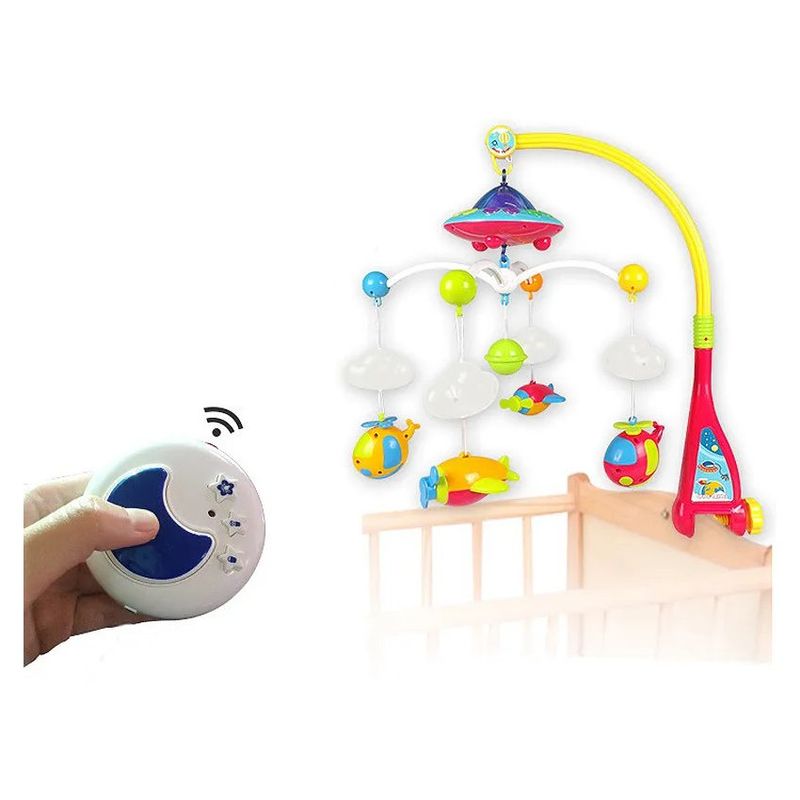 KIDSHOP - Movil Musical Cuna Bebe Con Proyector Y Control Remoto