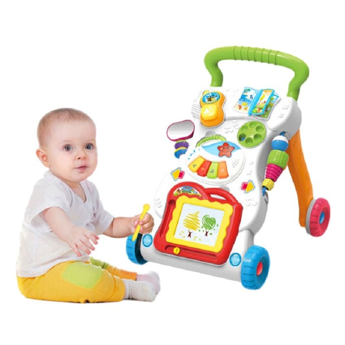 KIDSHOP - Andadera Primeros Pasos Musical Tablero HE0819 Verde
