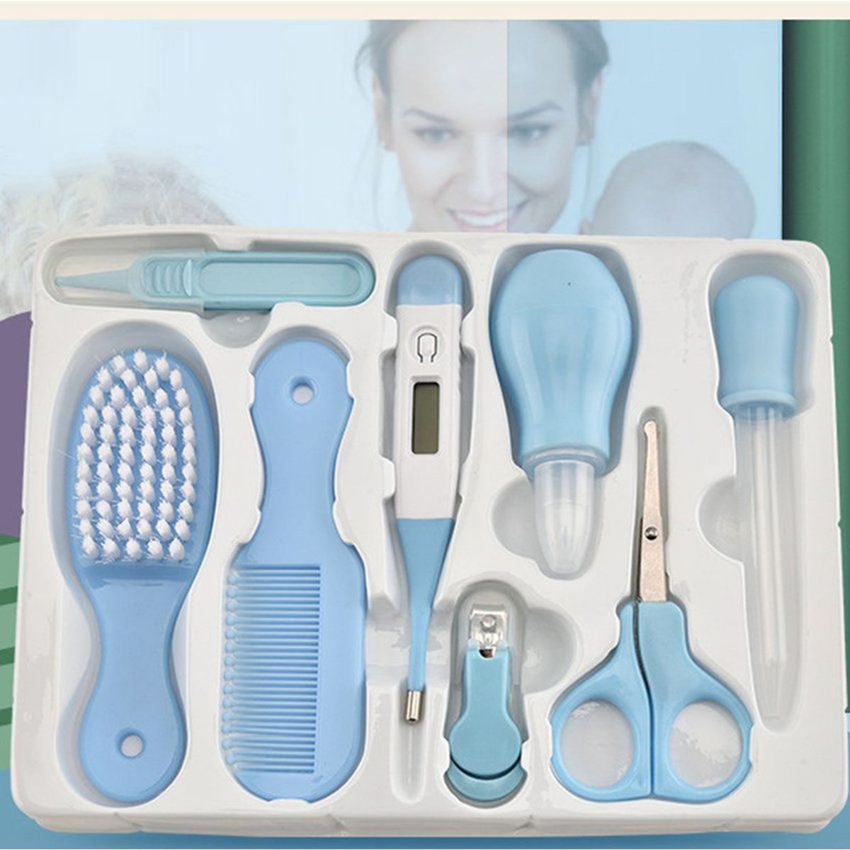 KIDSHOP - Kit De Aseo Completo Cuidado Personal 8 Piezas T2 Azul