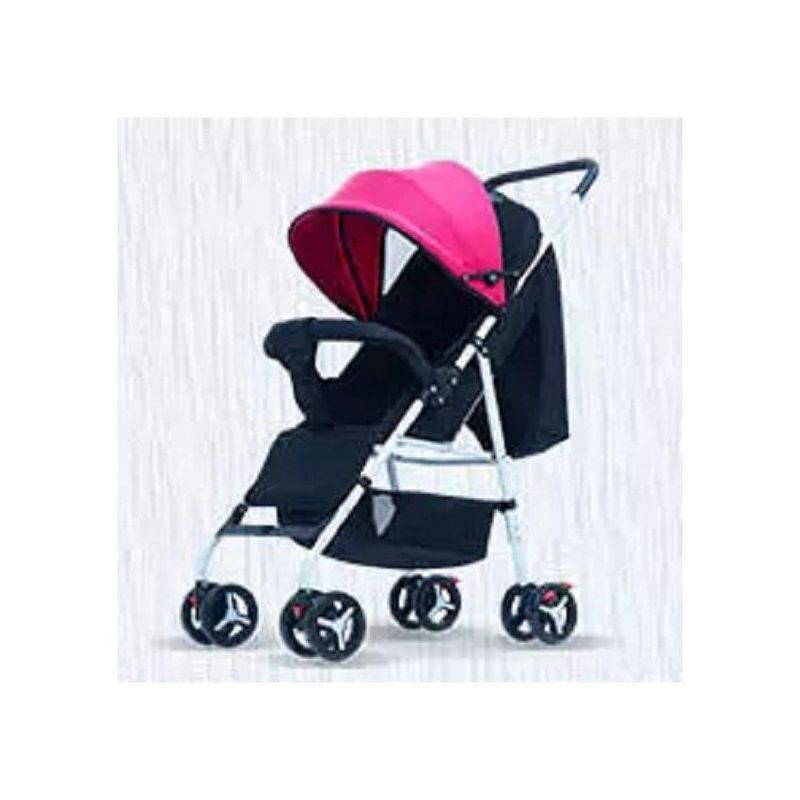 KIDSHOP - Coche Para Bebe 3 Niveles Fino + Capota PD-701-6 Rosa