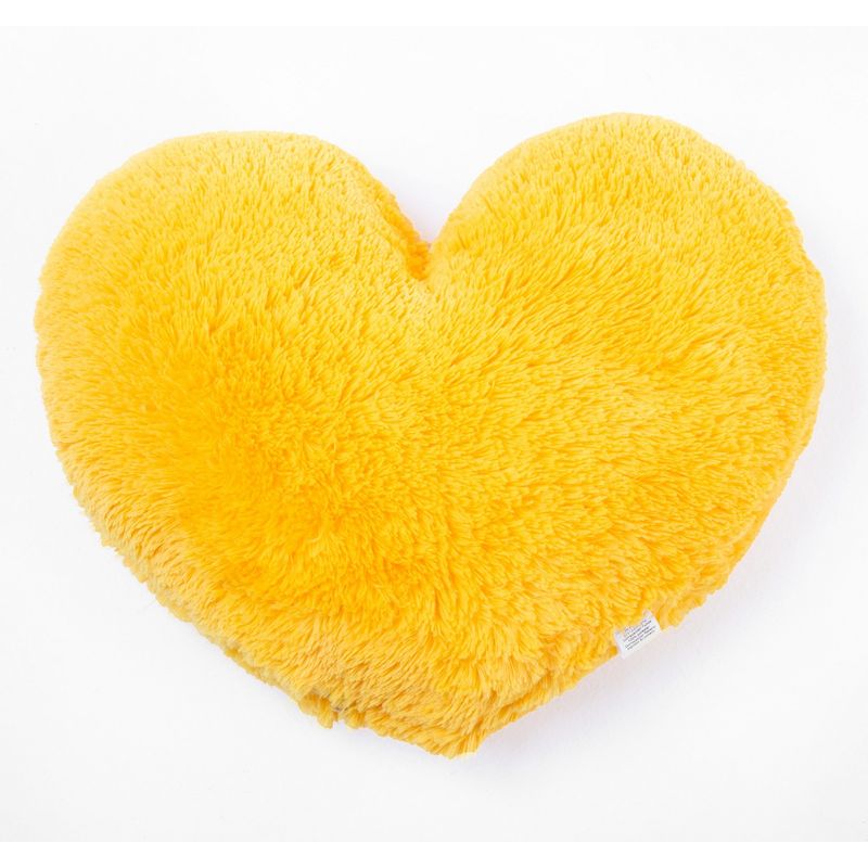 BANZAY - Cojín Decorativo Peludo Corazón - Amarillo