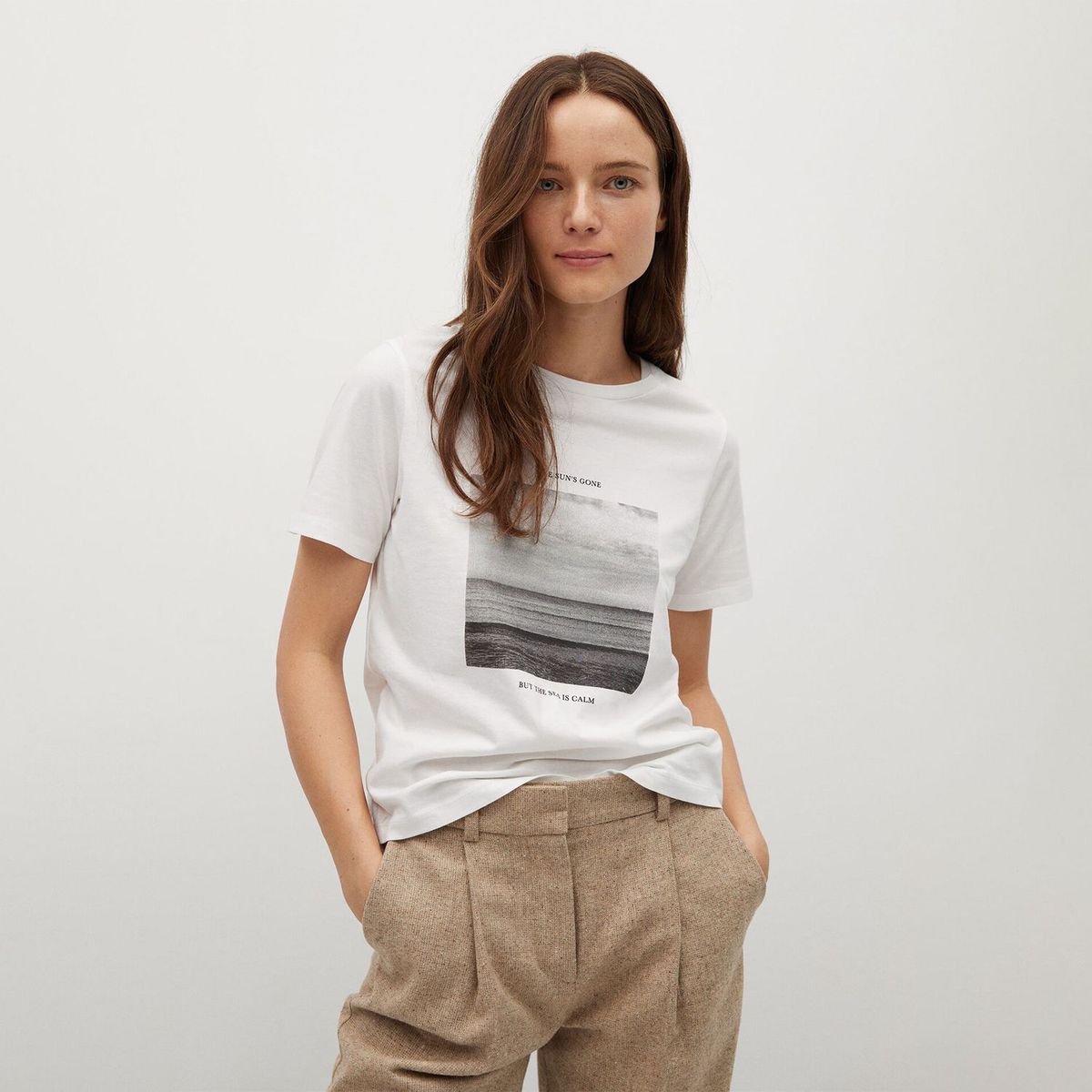 MANGO - Camiseta Mujer Manga corta MANGO