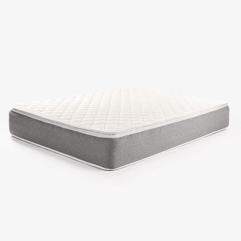 MICA - Colchón Queen Firmeza Media Ortopédico Resortado con Pillow Tokio 160 x 190 cm + 2 Almohadas Mica