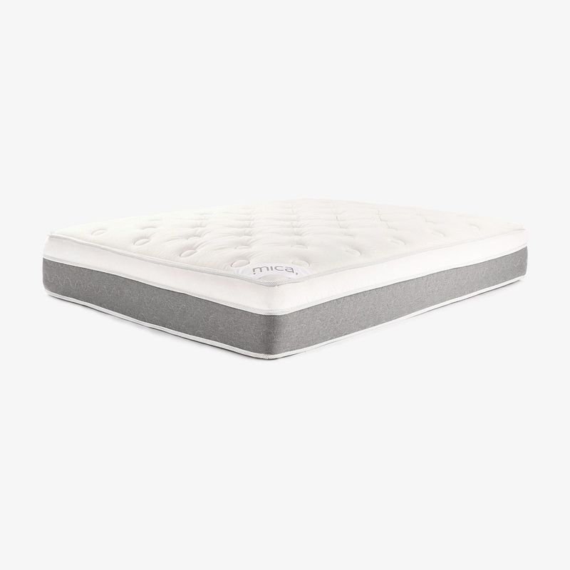 MICA - Colchón Queen Firmeza Media Ortopédico Resortado London 160 x 190 cm + 2 Almohadas Mica