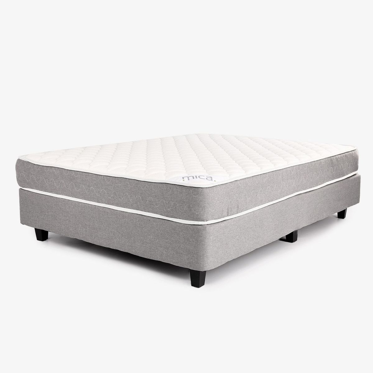 MICA - Colchón con Base Cama Sencillo Firme Ortopédico Resortado Praga 100 x 190 cm Mica
