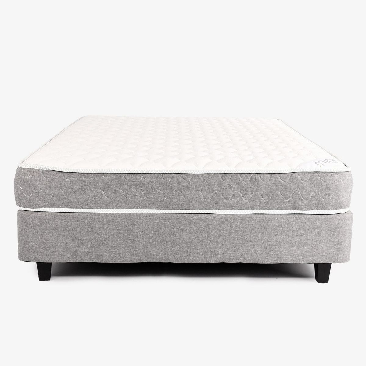 MICA - Colchón con Base Cama Semidoble Firme Ortopédico Resortado Praga 120 x 190 cm Mica