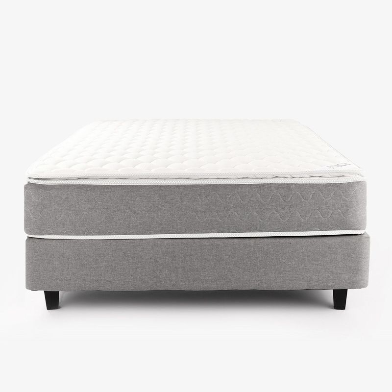 MICA - Colchón con Base Cama Sencillo Firmeza Media Ortopédico Resortado con Pillow Santorini 100 x 190 cm Mica