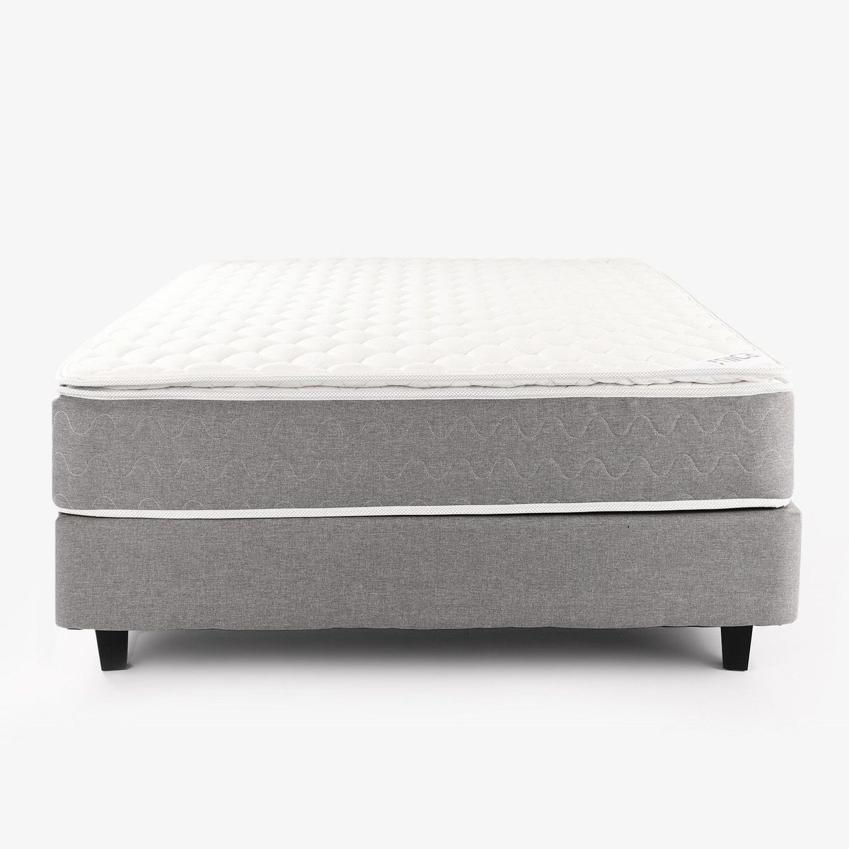MICA - Colchón con Base Cama Doble Firmeza Media Ortopédico Resortado con Pillow Santorini 140 x 190 cm Mica