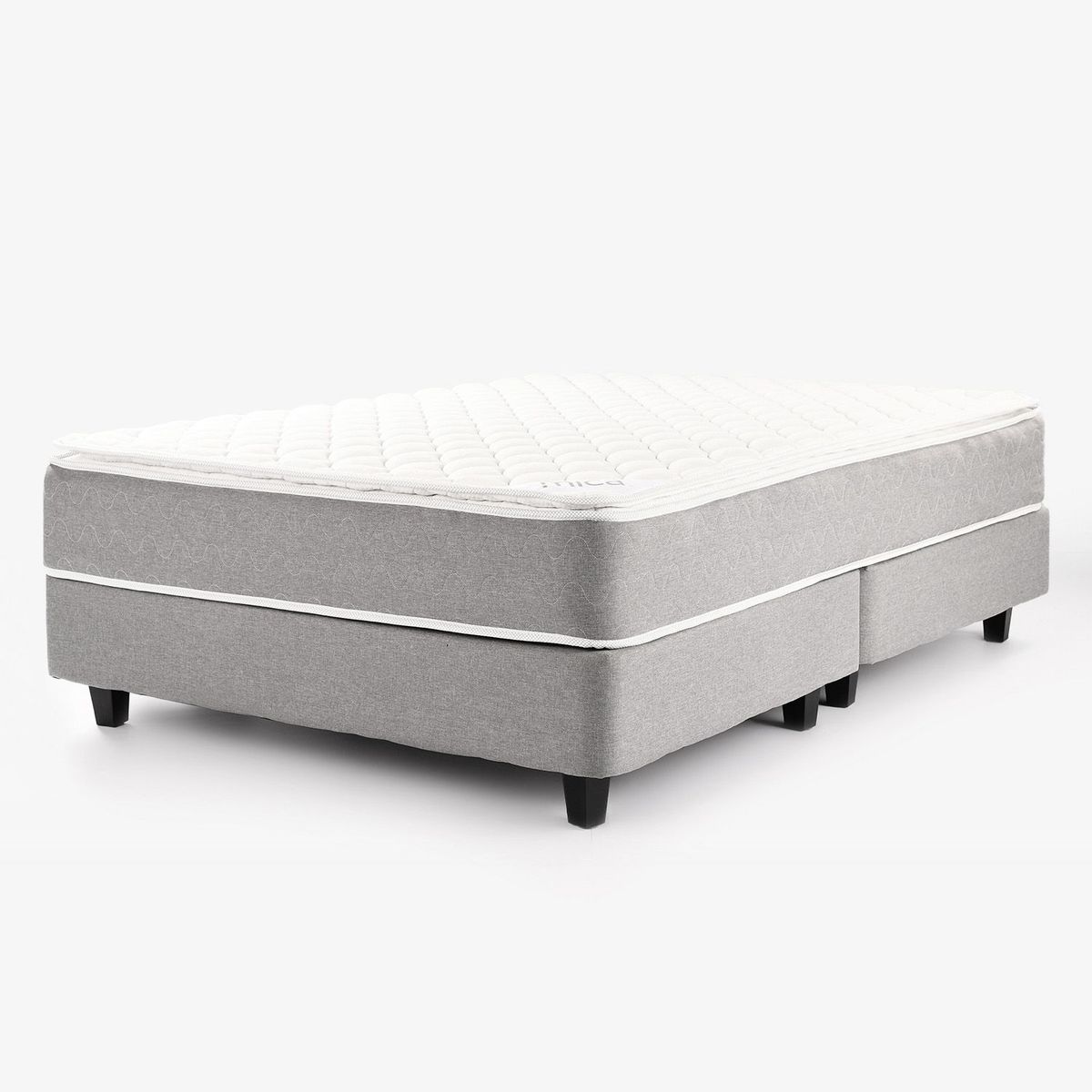 MICA - Colchón con Base Cama Doble Firmeza Media Ortopédico Resortado con Pillow Santorini 140 x 190 cm Mica