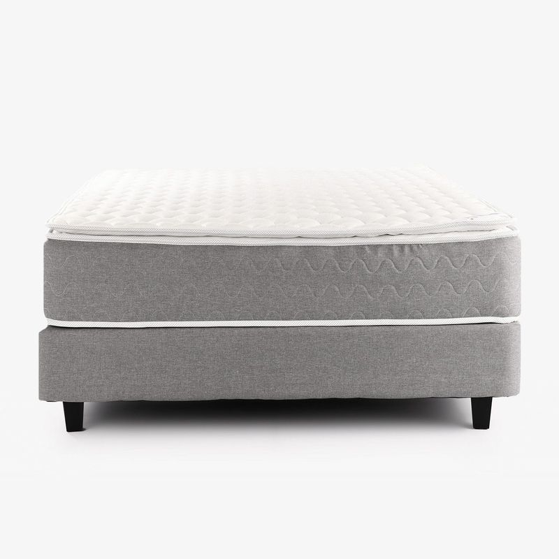MICA - Colchón con Base Cama Semidoble Firmeza Media Ortopédico Resortado con Pillow Tokio 120 x 190 cm Mica