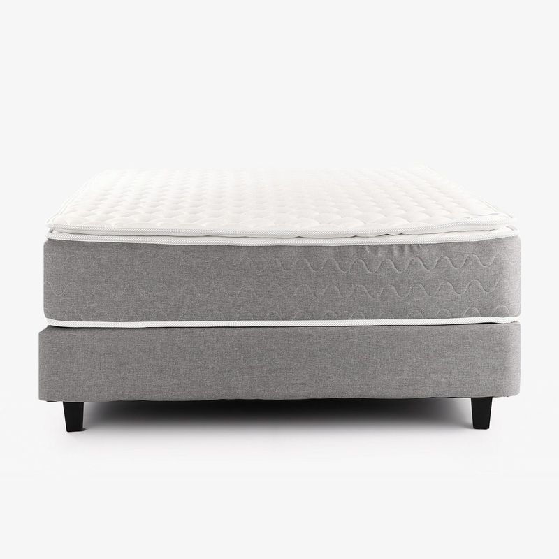 MICA - Colchón con Base Cama Queen Firmeza Media Ortopédico Resortado con Pillow Tokio 160 x 190 cm Mica