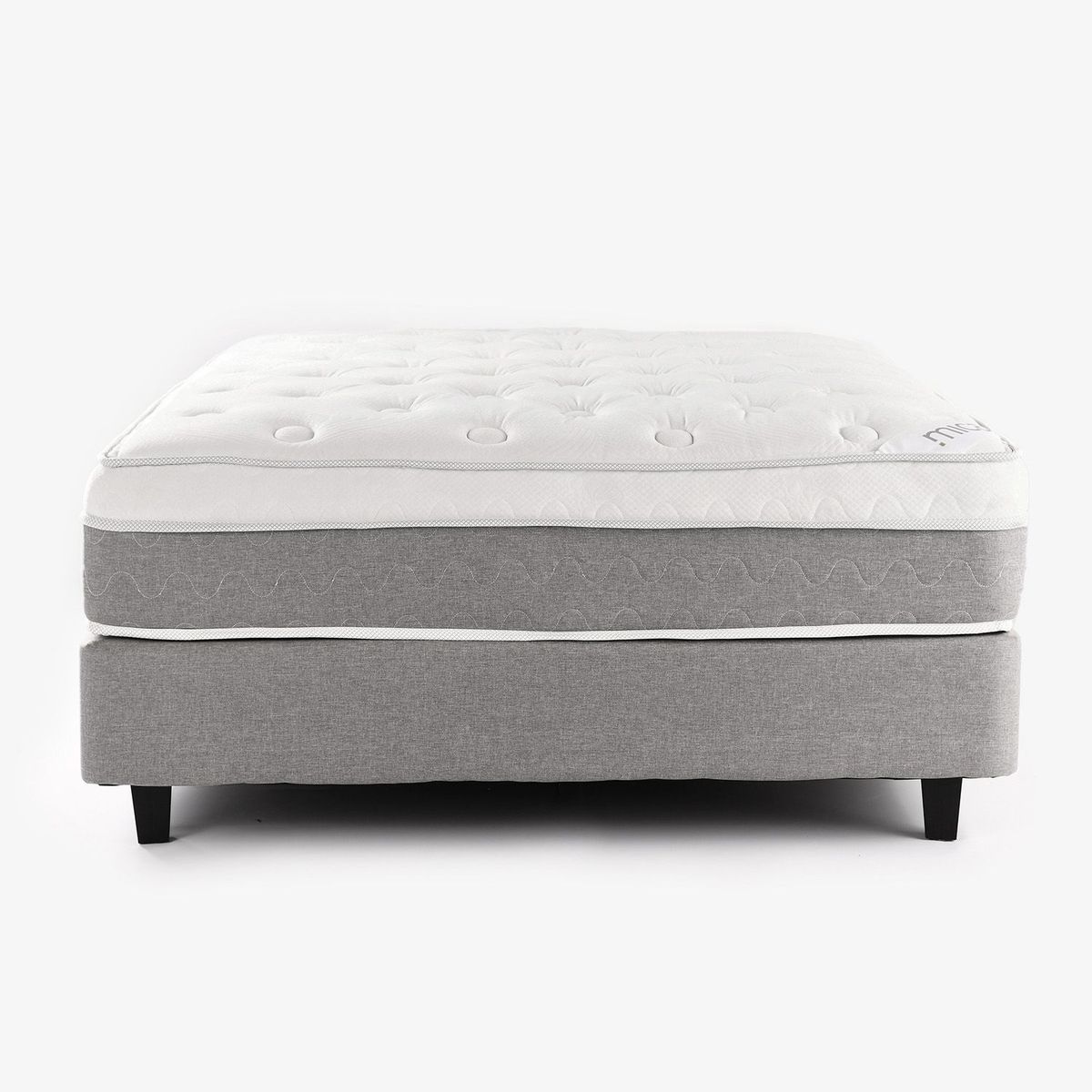 MICA - Colchón con Base Cama Sencillo Firmeza Media Ortopédico Resortado London 100 x 190 cm Mica