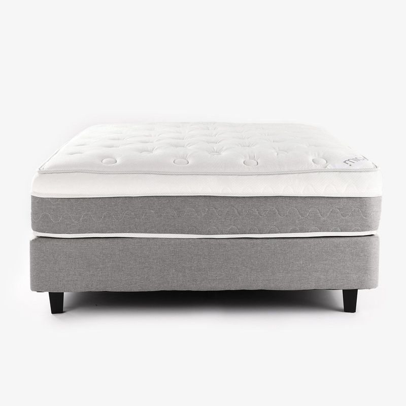 MICA - Colchón con Base Cama Queen Firmeza Media Ortopédico Resortado London 160 x 190 cm Mica