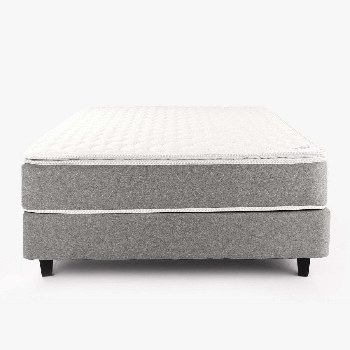 MICA - Colchón con Base Cama Doble Firmeza Media Ortopédico Resortado con Pillow Santorini 140 x 190 cm + 2 Almohadas Mica