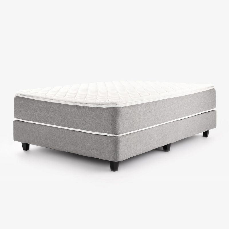 MICA - Colchón con Base Cama Sencillo Firmeza Media Ortopédico Resortado con Pillow Tokio 100 x 190 cm + Almohada Mica
