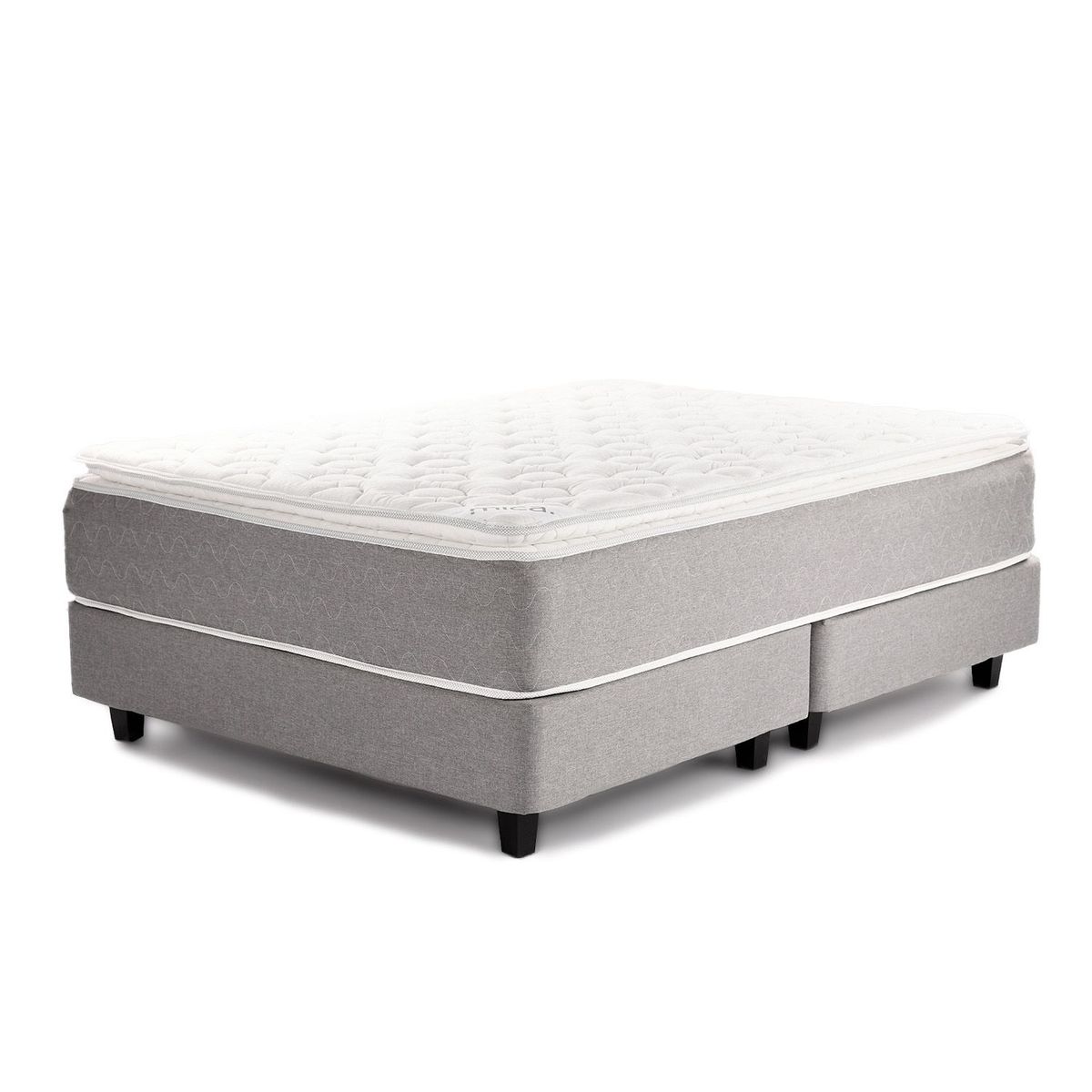 MICA - Colchón con Base Cama Doble Firmeza Suave Ortopédico Resortado con Pillow Milán 140 x 190 cm + 2 Almohadas Mica