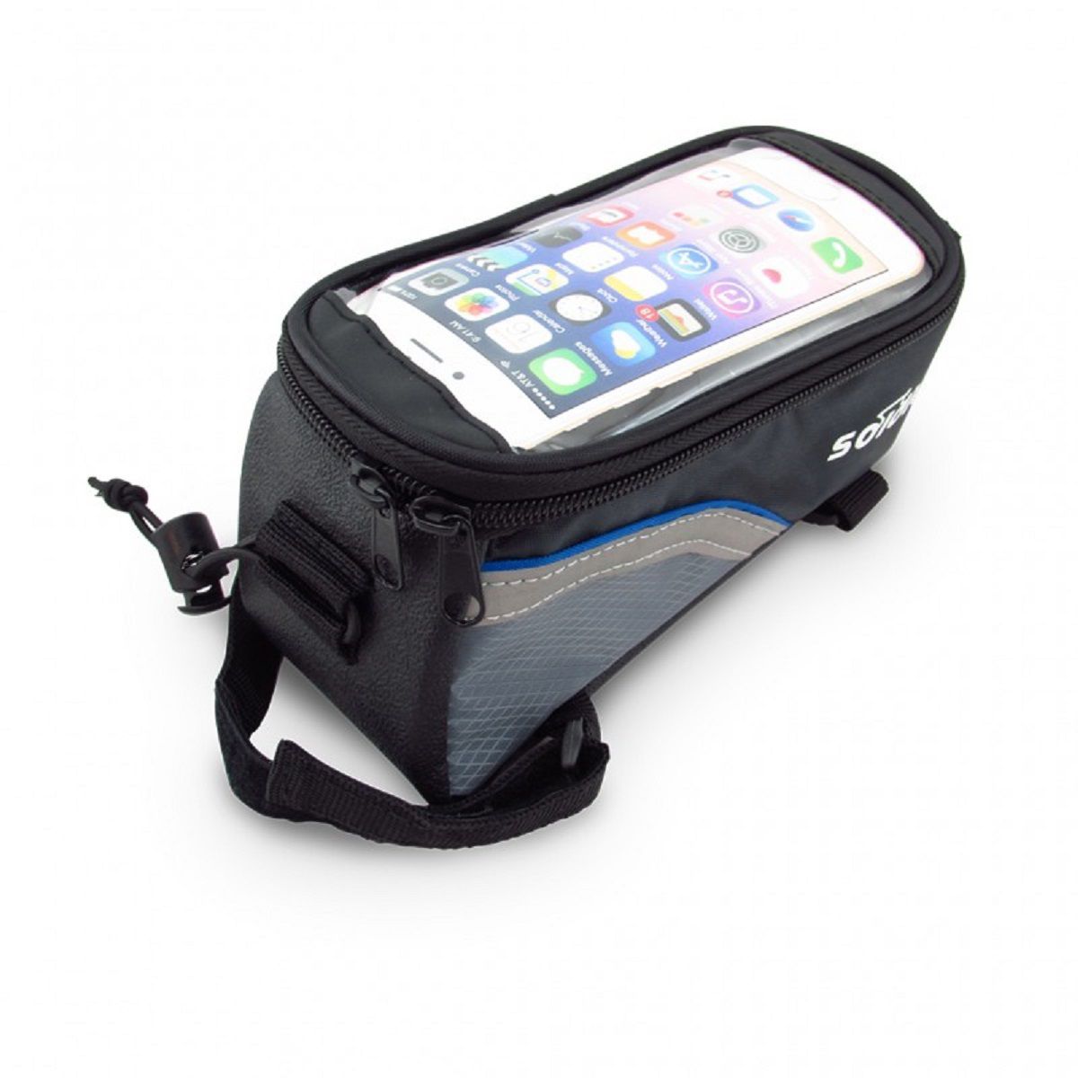 GENERICO - Estuche Alforja Porta Celular Para Bicicleta  Negro /  Azul