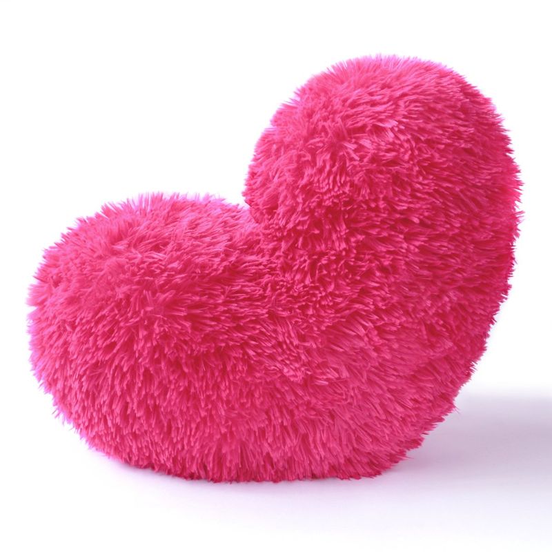 BANZAY - Cojín Decorativo Peludo Corazón - Fucsia