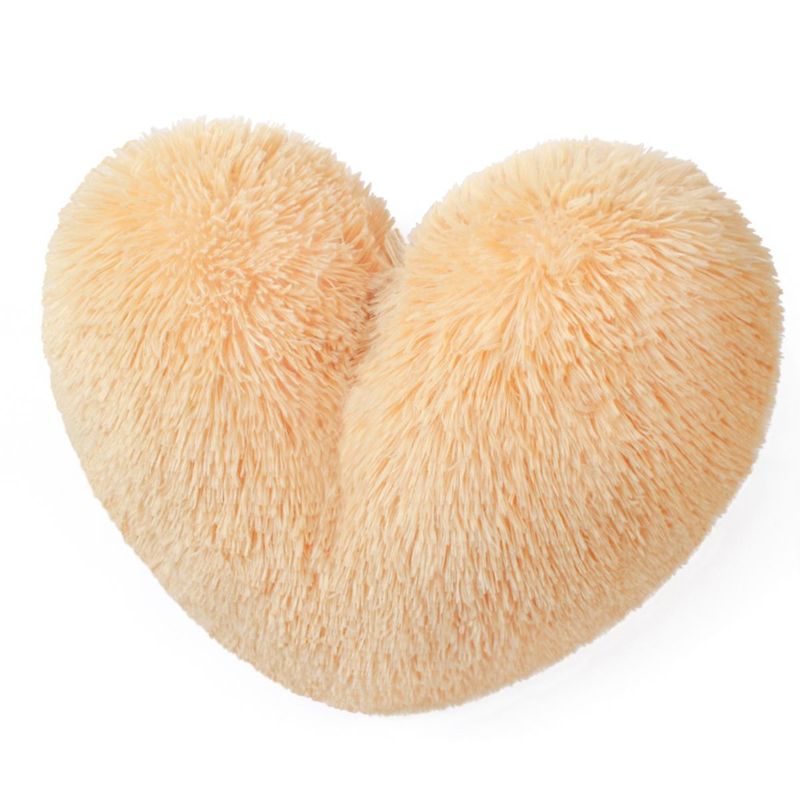 BANZAY - Cojín Decorativo Peludo Corazón - Beige