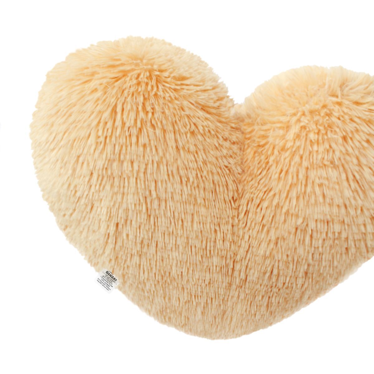 BANZAY - Cojín Decorativo Peludo Corazón - Beige